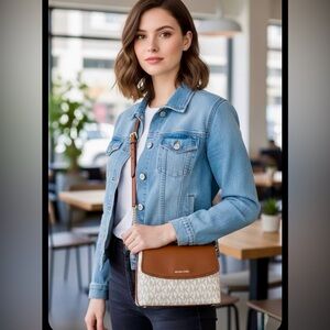 NWT Michael Kors Tan and Cream Crossbody Bag